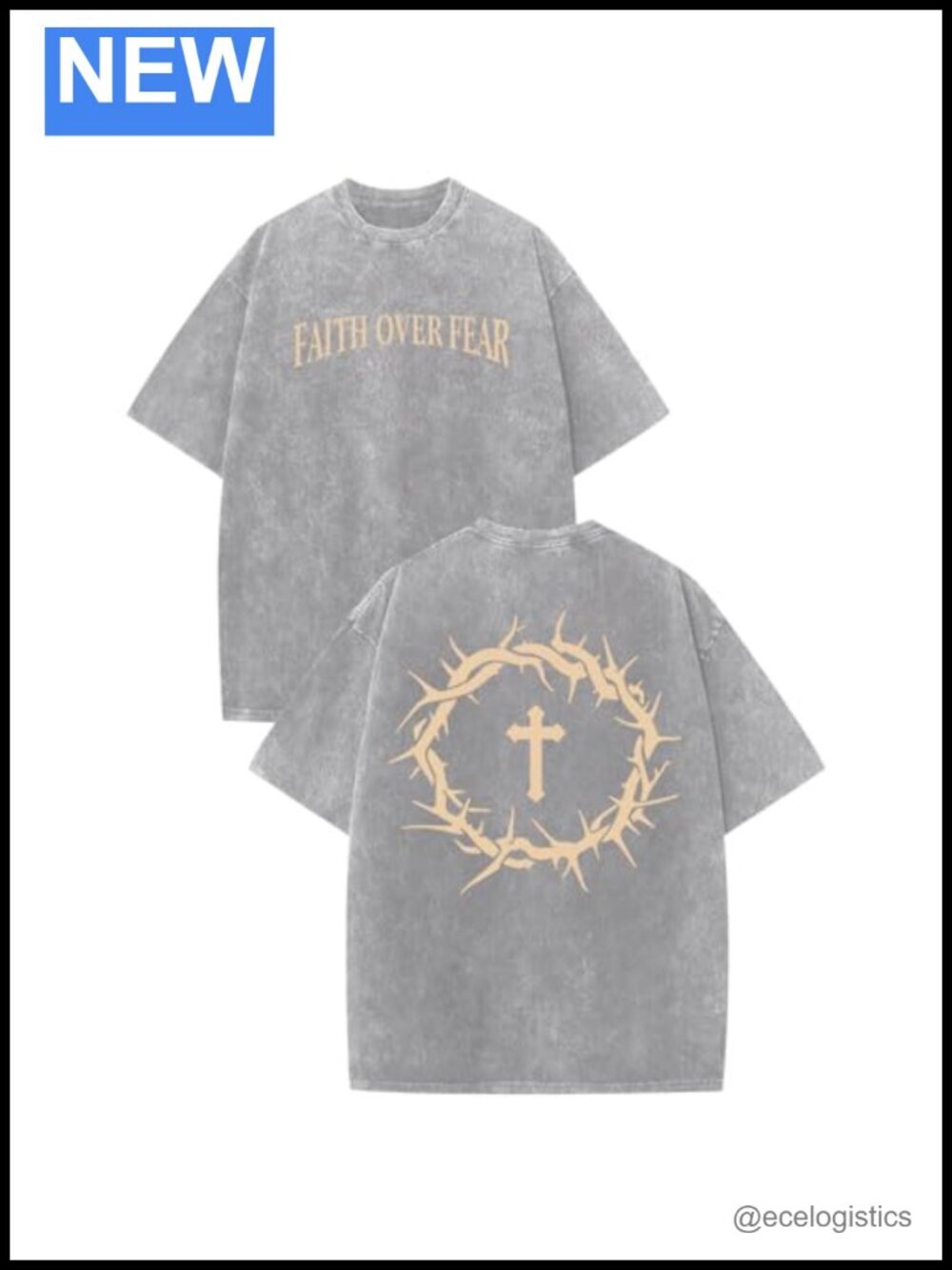 Christian Faith Over Fear Tshirt Jesus God Religious Bible Verse Cross Acid